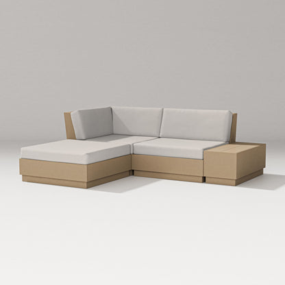 PW Designer Series Elevate Loveseat Sectional with Chaise in Vintage Sahara / Cast Ash