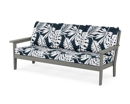 Country Living Cottage Deep Seating Sofa in Slate Grey / Leaf Marine Indigo