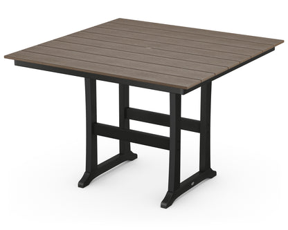 POLYWOOD® Farmhouse Trestle 59" Bar Table in Black / Kona