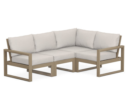 POLYWOOD® EDGE 4-Piece Modular Deep Seating Set in Vintage Sahara / Cast Ash