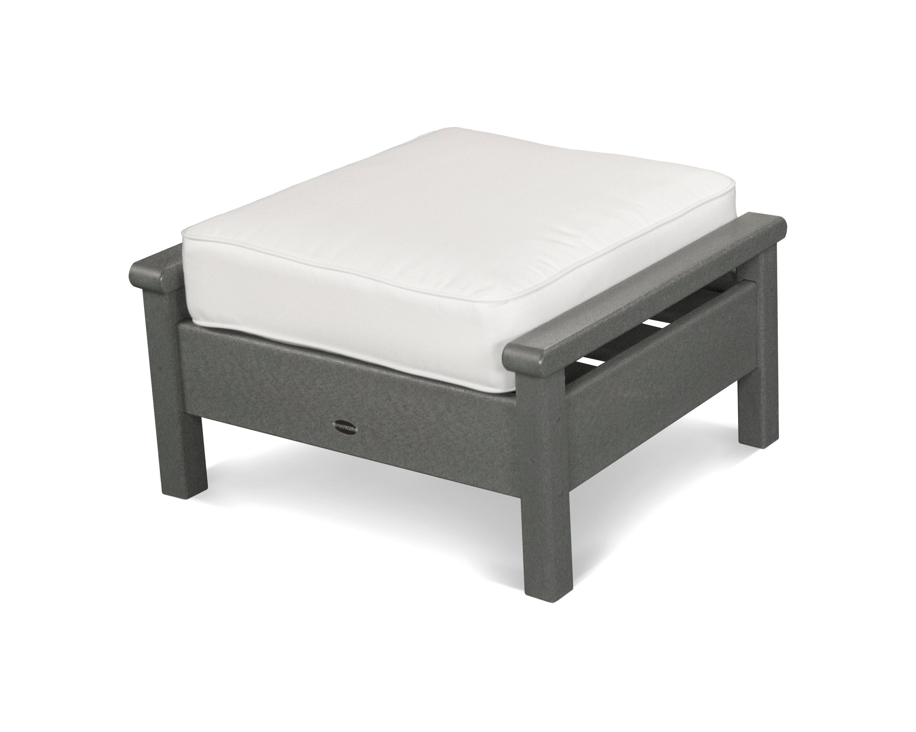 POLYWOOD® Harbour Deep Seating Ottoman in Slate Grey / Natural