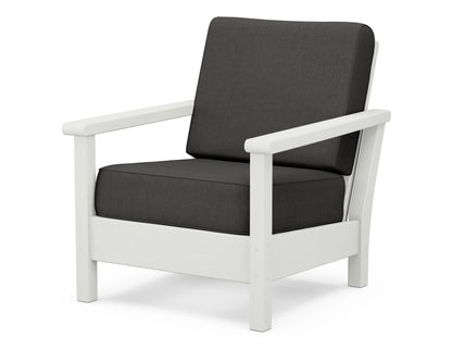 POLYWOOD® Harbour Deep Seating Chair in Vintage White / Spectrum Carbon