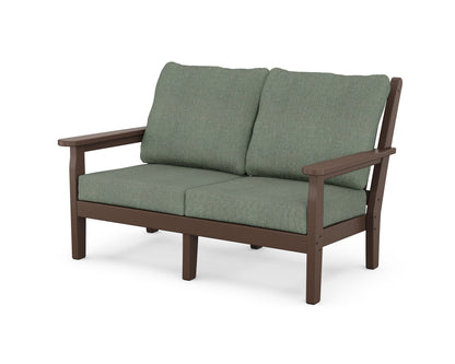 POLYWOOD® Chippendale Deep Seating Loveseat in Mahogany / Cast Sage
