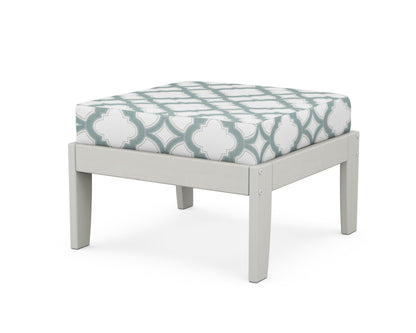 Unbranded Modular Ottoman - Classic in Vintage White / Trellis Glacier Spa