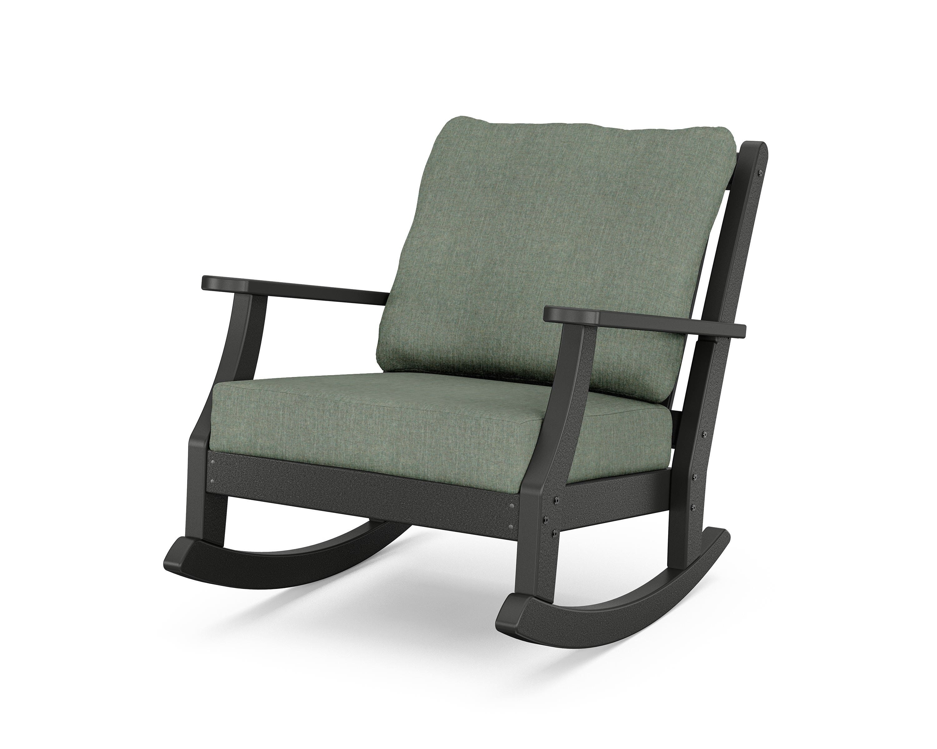 Country Living Wovendale Deep Seating Rocking Chair in Black / Cast Sage