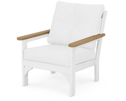 POLYWOOD® Vineyard Deep Seating Chair in White / Natural / Natural