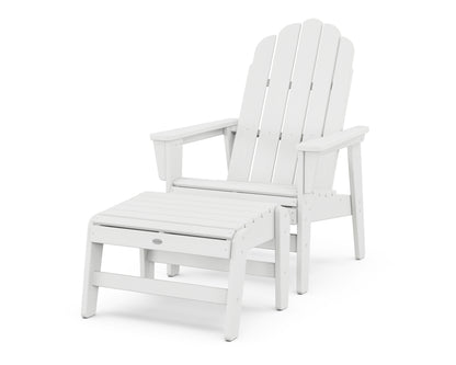 POLYWOOD® Vineyard Grand Upright Adirondack Chair with Ottoman in White