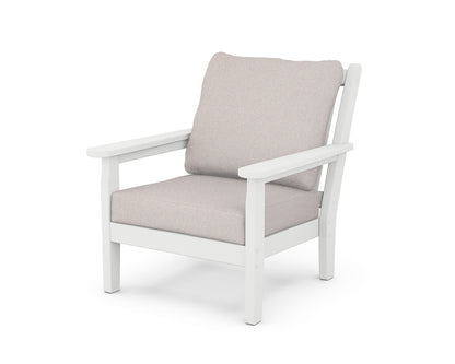 POLYWOOD® Chippendale Deep Seating Chair in White / Dune Burlap