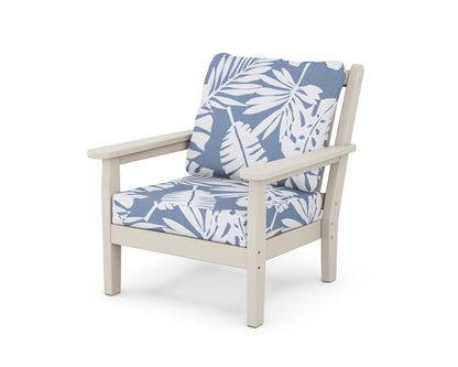 POLYWOOD® Chippendale Deep Seating Chair in Sand / Leaf Sky Blue