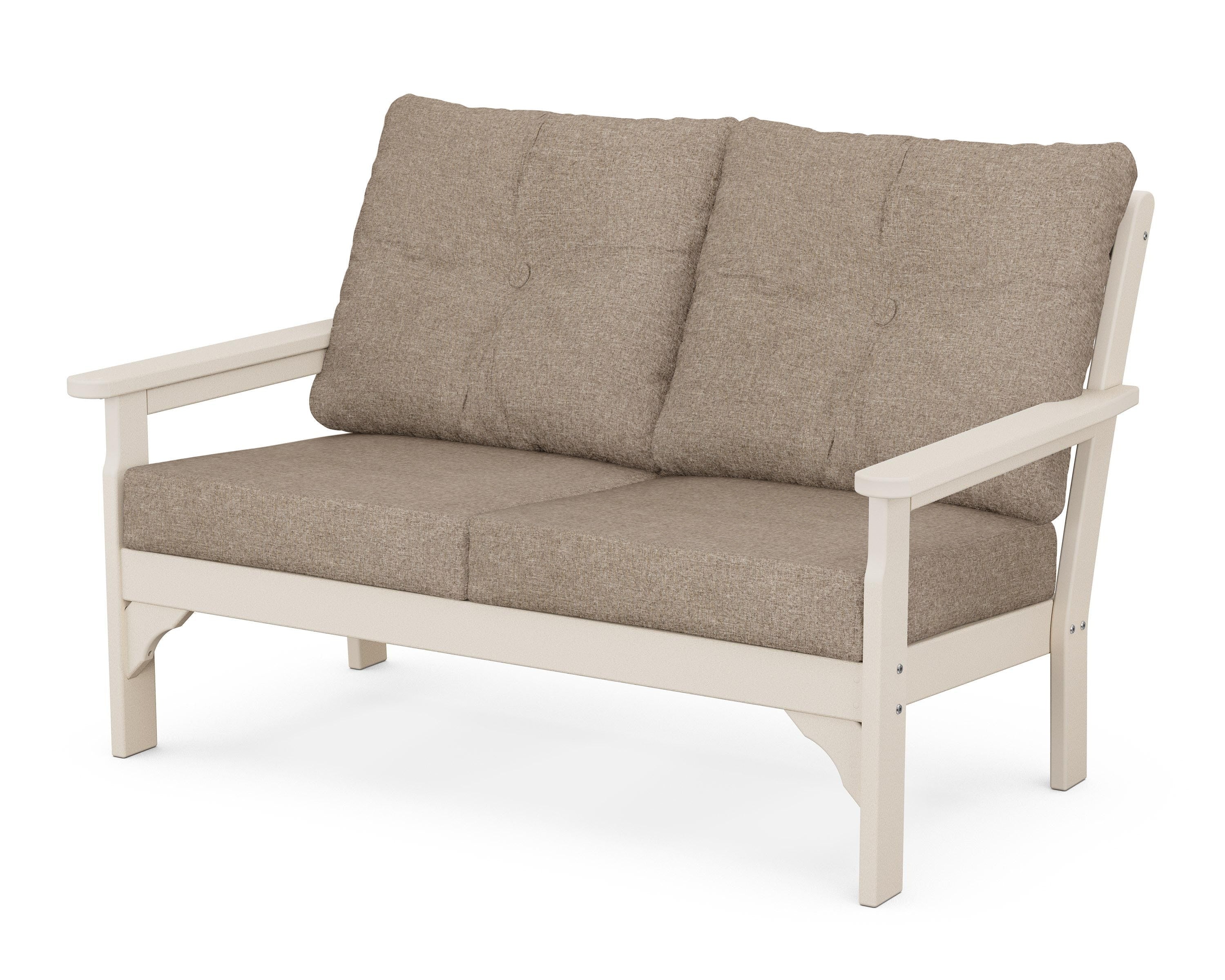 POLYWOOD® Vineyard Deep Seating Loveseat in Sand / Spiced Burlap