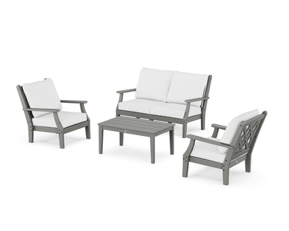 Country Living Wovendale 4-Piece Deep Seating Set with Loveseat in Slate Grey / Natural