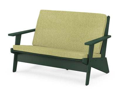 POLYWOOD® Riviera Modern Lounge Loveseat in Green / Chartreuse Boucle