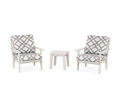 POLYWOOD® Mission 3-Piece Deep Seating Set in Sand / Trellis Grey Mist