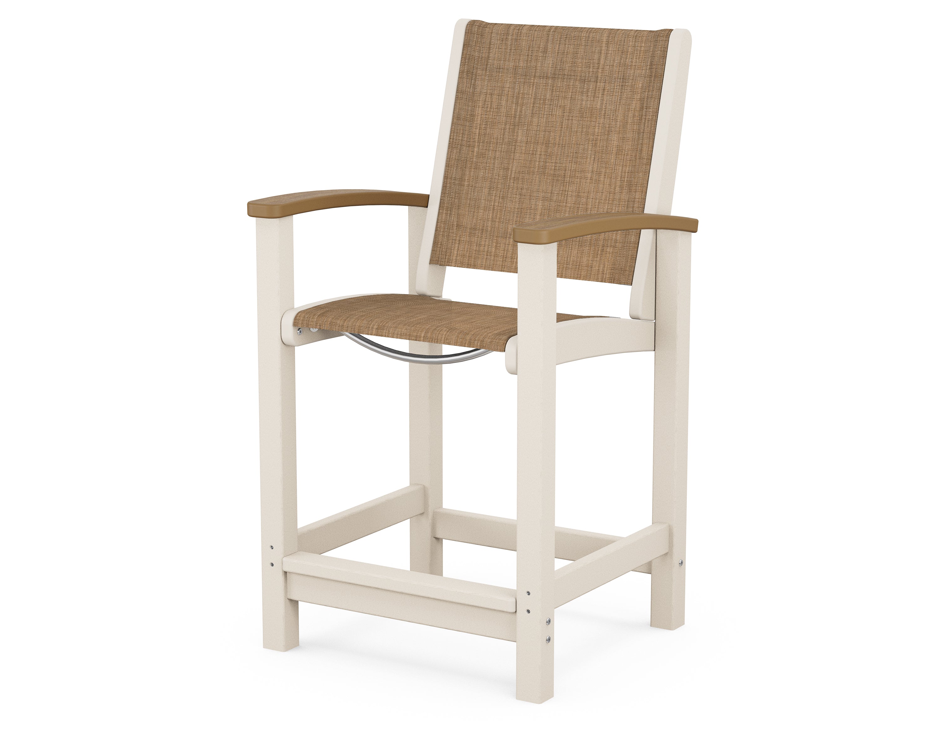POLYWOOD® Coastal Counter Chair in Sand / Natural / Burlap Sling