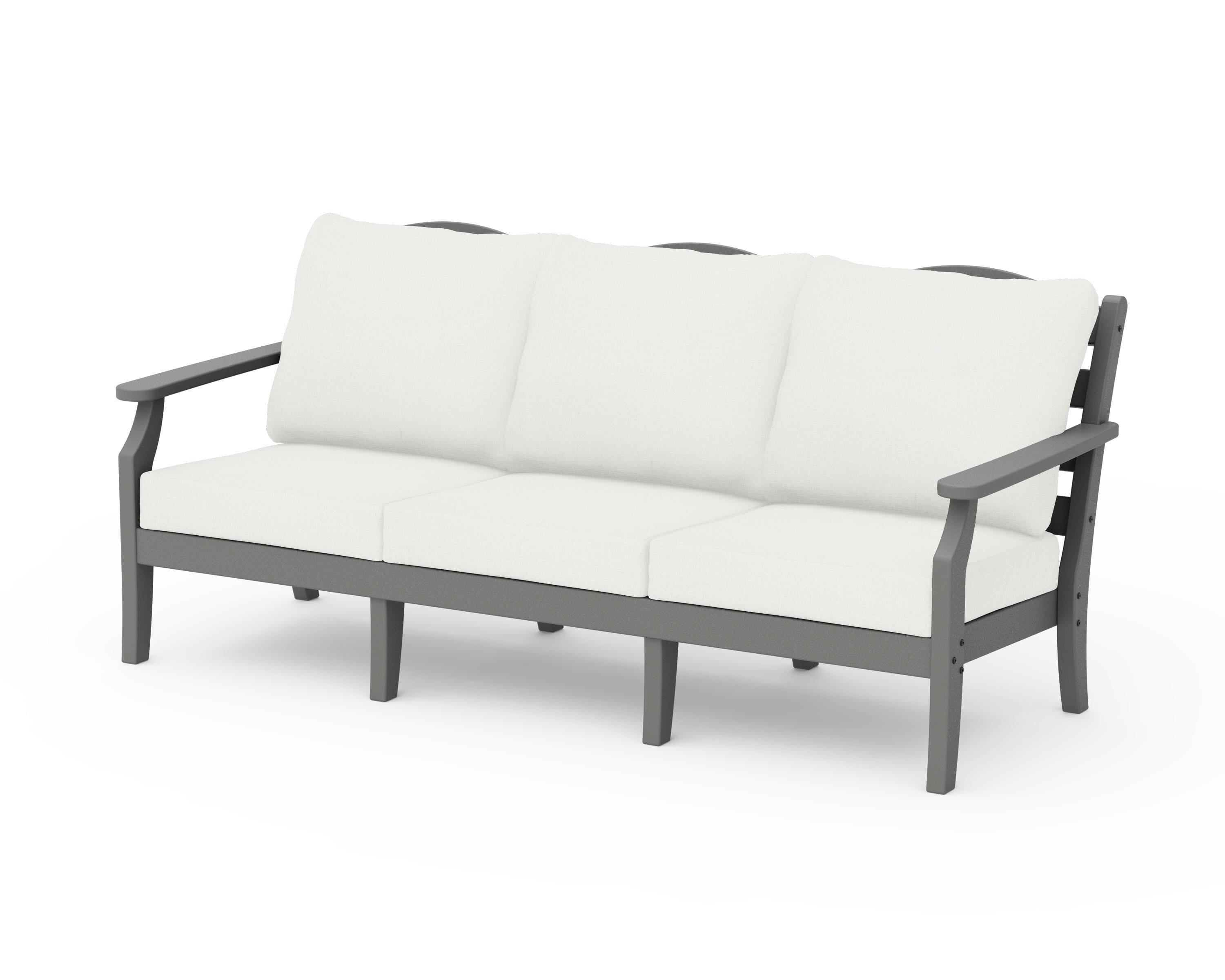 Draper James™ by  POLYWOOD® Savannah Deep Seating Sofa in Slate Grey / Natural Linen