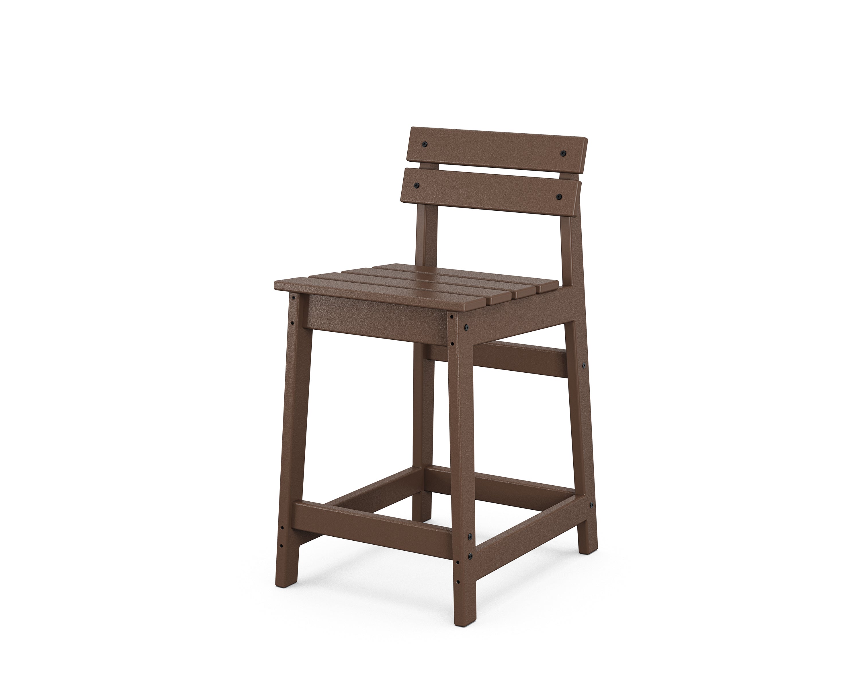 POLYWOOD® Modern Studio Plaza Lowback Counter Chair in Mahogany
