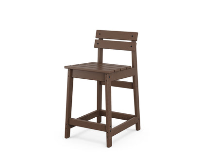 POLYWOOD® Modern Studio Plaza Lowback Counter Chair in Mahogany