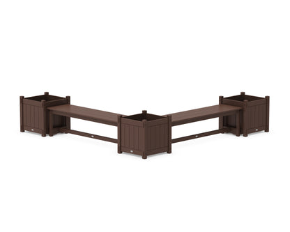 POLYWOOD® 60" Vineyard L- Shaped Planter Bench Corner Set - Large in Mahogany