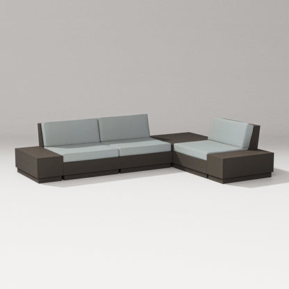 PW Designer Series Elevate 6-Piece Corner Sectional in Vintage Coffee / Spa