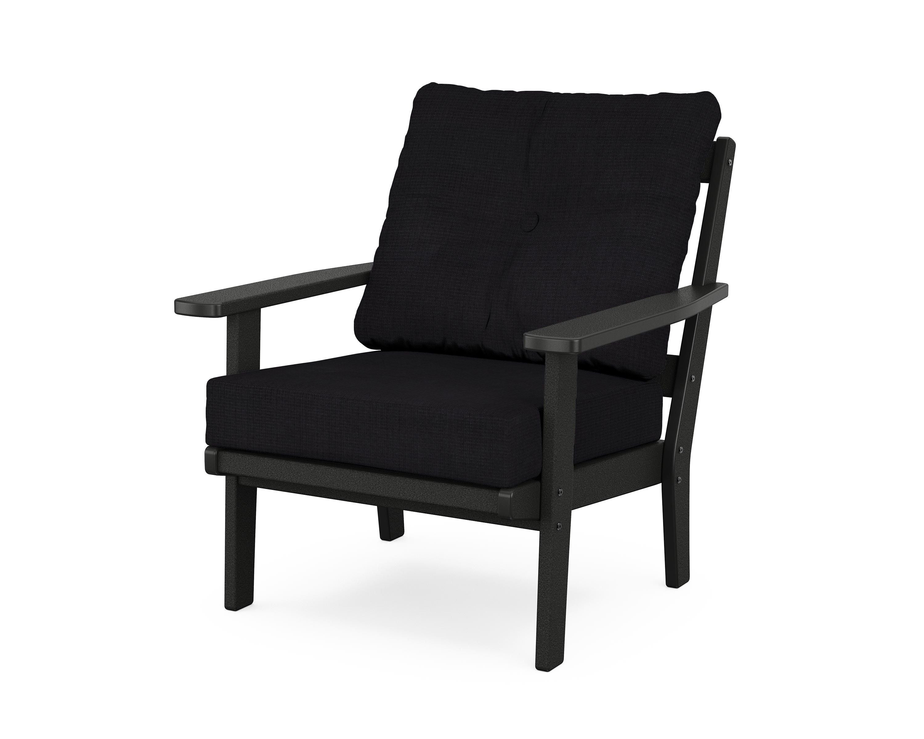 POLYWOOD® Prairie Deep Seating Chair in Black / Midnight Linen