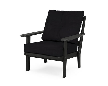 POLYWOOD® Prairie Deep Seating Chair in Black / Midnight Linen