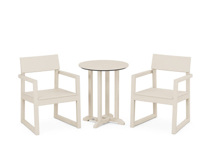POLYWOOD® EDGE 3-Piece Round Bistro Dining Set in Sand