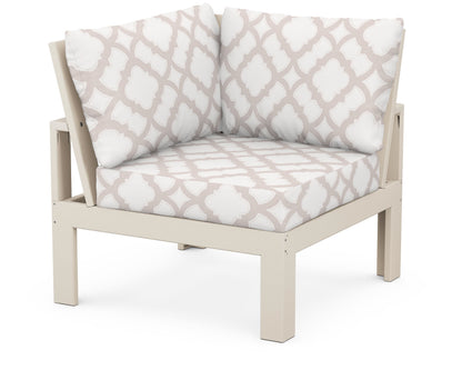 Unbranded Modular Corner Chair in Sand / Trellis Dune Burlap