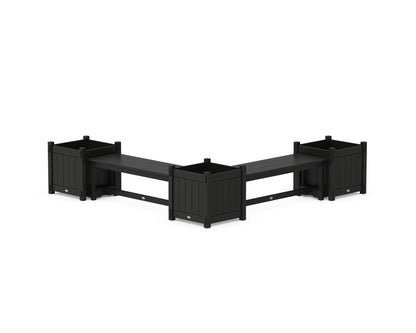 POLYWOOD® 48" Vineyard L- Shaped Planter Bench Corner Set - Large in Black