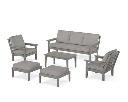Country Living Cottage 6-Piece Lounge Sofa Set in Slate Grey / Grey Mist