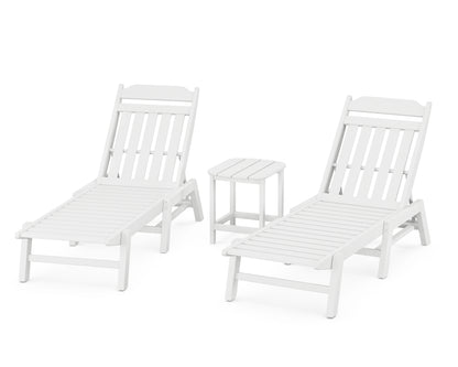Country Living Cottage 3-Piece Chaise Set in White