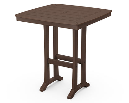 POLYWOOD® Nautical Trestle 37" Bar Table in Mahogany