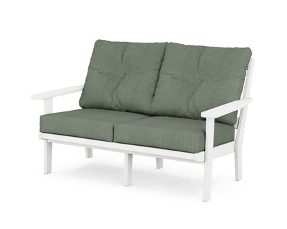 POLYWOOD® Oxford Deep Seating Loveseat in White / Cast Sage