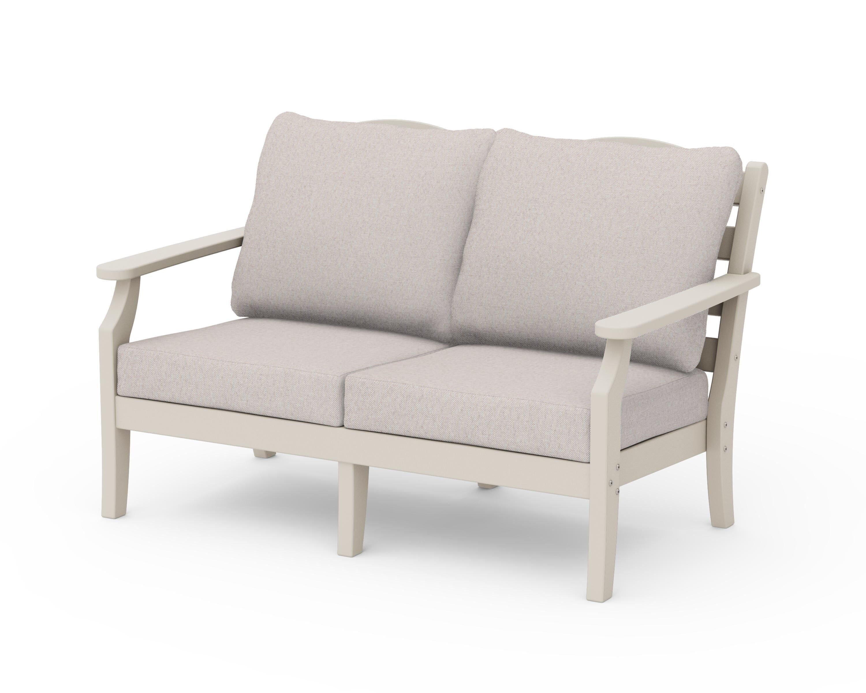 Draper James™ by  POLYWOOD® Savannah Deep Seating Loveseat in Sand / Dune Burlap
