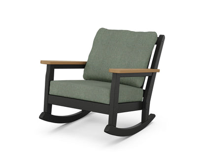 POLYWOOD® Chippendale Deep Seating Rocking Chair in Black / Natural / Cast Sage