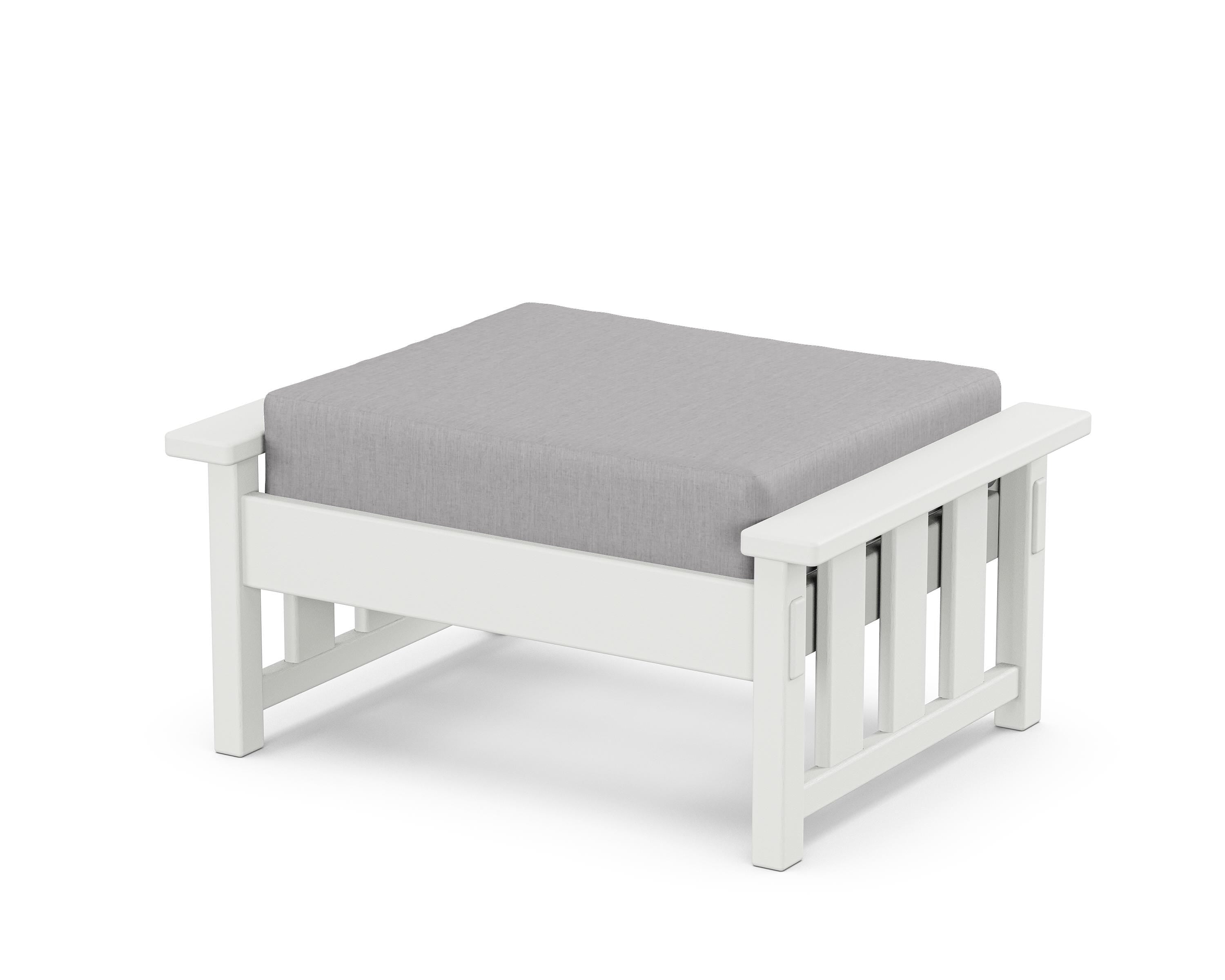 Martha Stewart by POLYWOOD® Acadia Deep Seating Ottoman in White / Granite