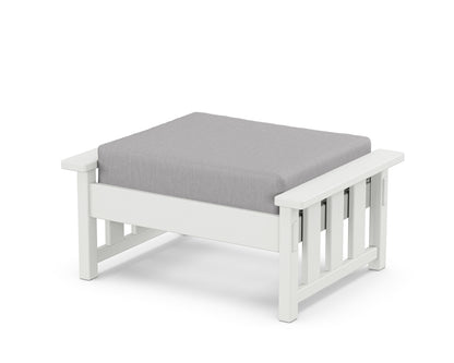 Martha Stewart by POLYWOOD® Acadia Deep Seating Ottoman in White / Granite