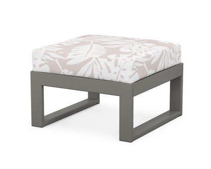 Unbranded Modular Ottoman - Modern in Slate Grey / Leaf Dune Burlap