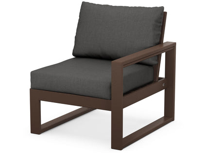 POLYWOOD® EDGE Modular Right Arm Chair in Mahogany / Spectrum Carbon