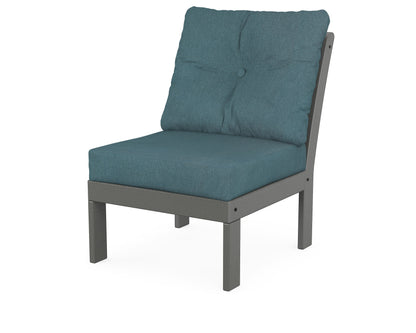 POLYWOOD® Vineyard Modular Armless Chair in Slate Grey / Ocean Teal