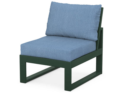 Unbranded Modular Armless Chair in Green / Sky Blue