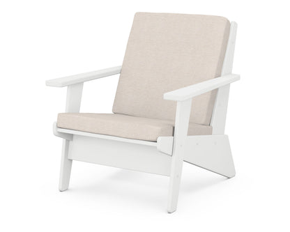 POLYWOOD® Riviera Modern Lounge Chair in White / Nuance Cloud
