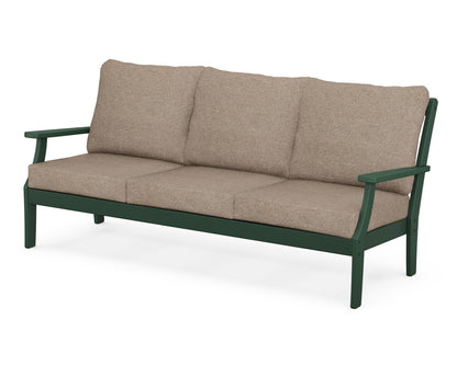 POLYWOOD® Braxton Deep Seating Sofa in Green / Spiced Burlap