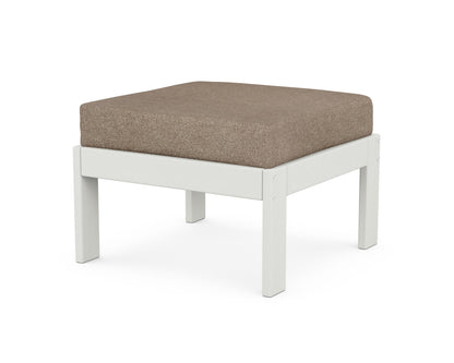 POLYWOOD® Vineyard Modular Ottoman in Vintage White / Spiced Burlap
