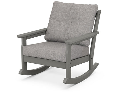 POLYWOOD® Vineyard Deep Seating Rocking Chair in Slate Grey / Grey Mist