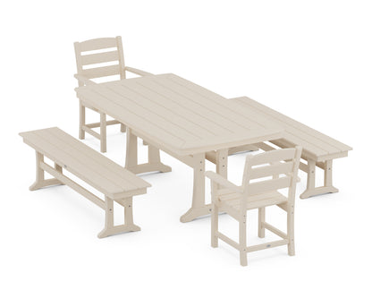 POLYWOOD® Lakeside 5-Piece Dining Set with Trestle Legs in Sand