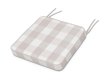Martha Stewart by POLYWOOD® Chinoiserie Side Chair Seat Cushion in Buffalo Plaid Dune Burlap