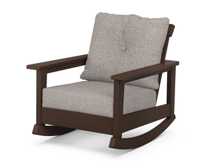 POLYWOOD® Prescott Deep Seating Rocking Chair in Mahogany / Weathered Tweed
