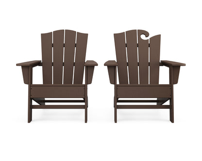 POLYWOOD® Wave 2-Piece Adirondack Chair Set with The Crest Chair in Mahogany