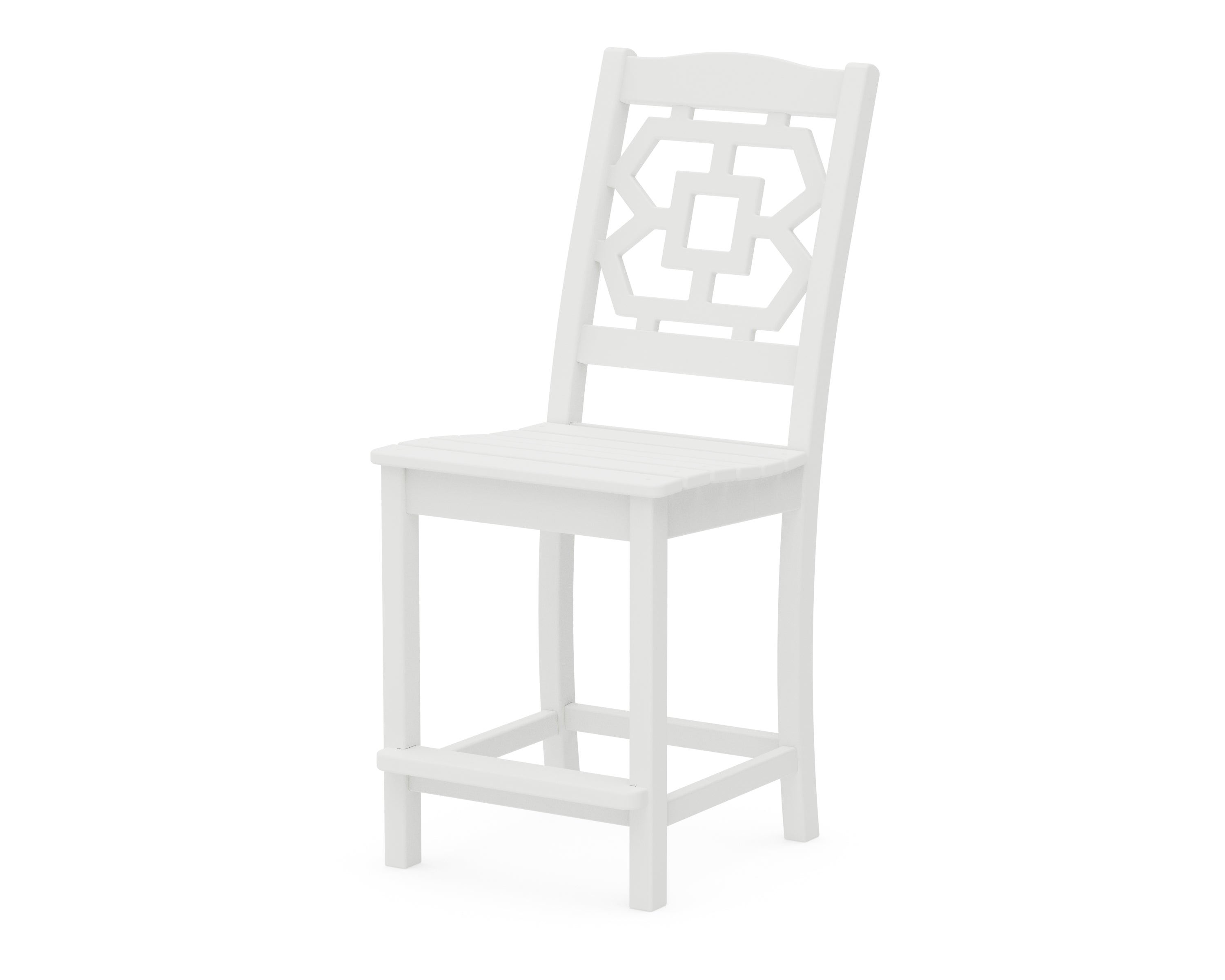 Martha Stewart by POLYWOOD® Chinoiserie Counter Side Chair in White