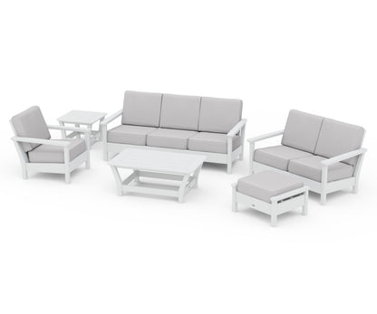 POLYWOOD® Harbour 6-Piece Outdoor Living Set in White / Granite